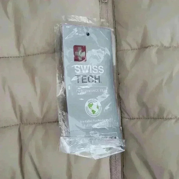 Swiss Tech Tan Hooded Fitted‎ Fall Winter Long Vest XS - Picture 3 of 11